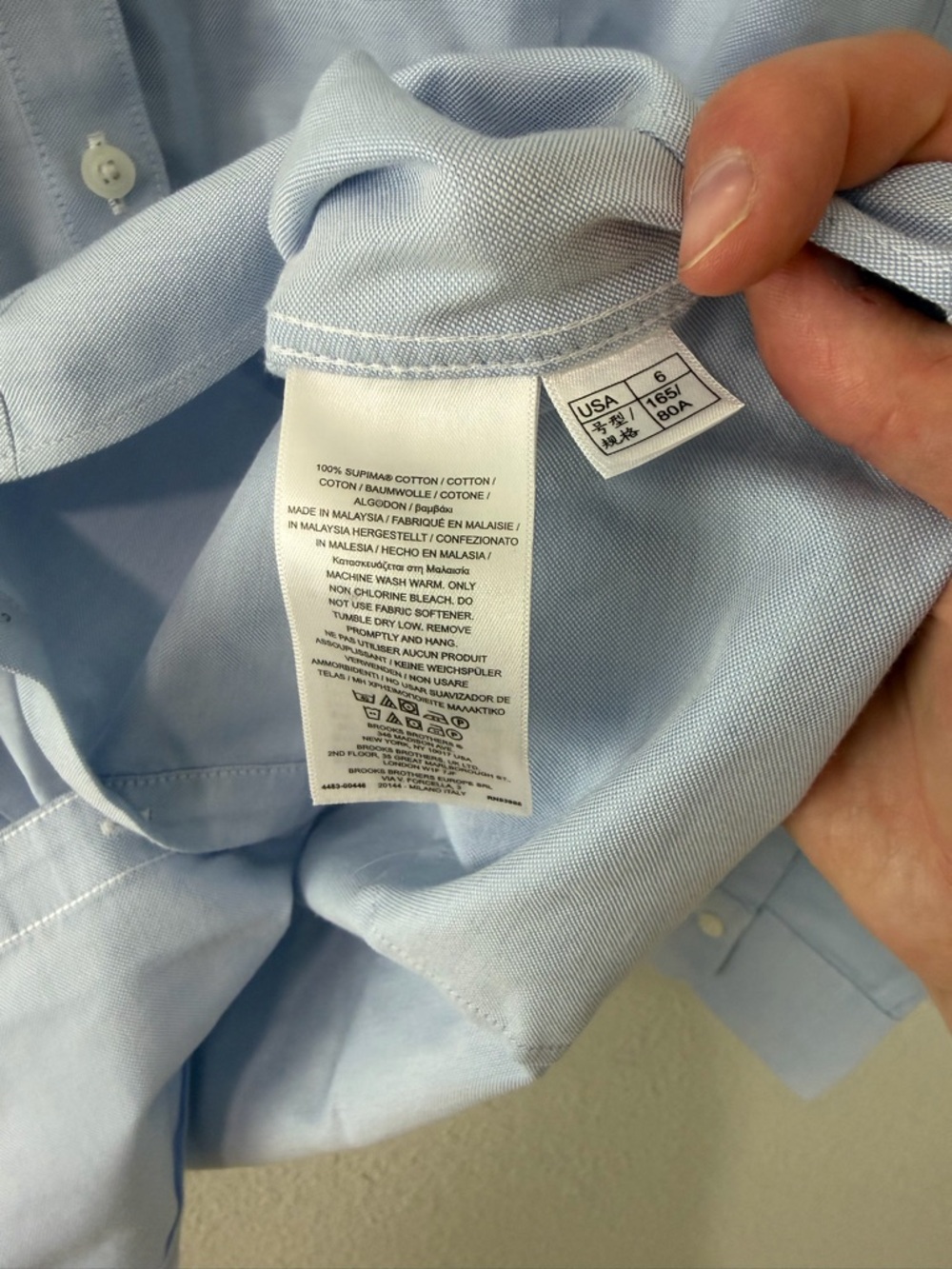 Brooks Brothers Light Blue Oxford Button-Down Dress Shirt - Picture 4 of 5